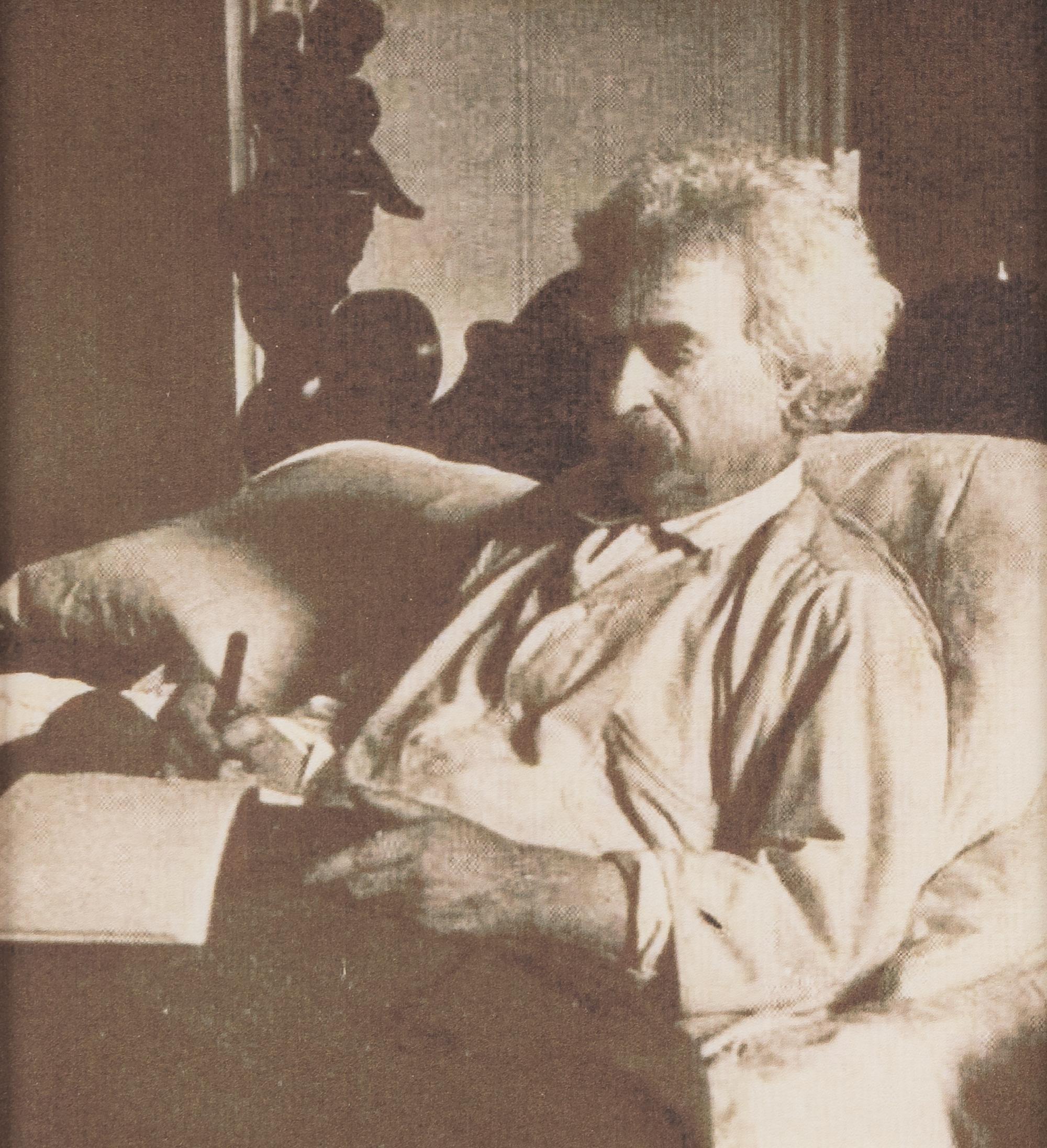 CLEMENS, Samuel ("Mark Twain") (1835-1910). Autograph note signed ("Mark Twain") to John Munro. Hartford, 25 December 1879.