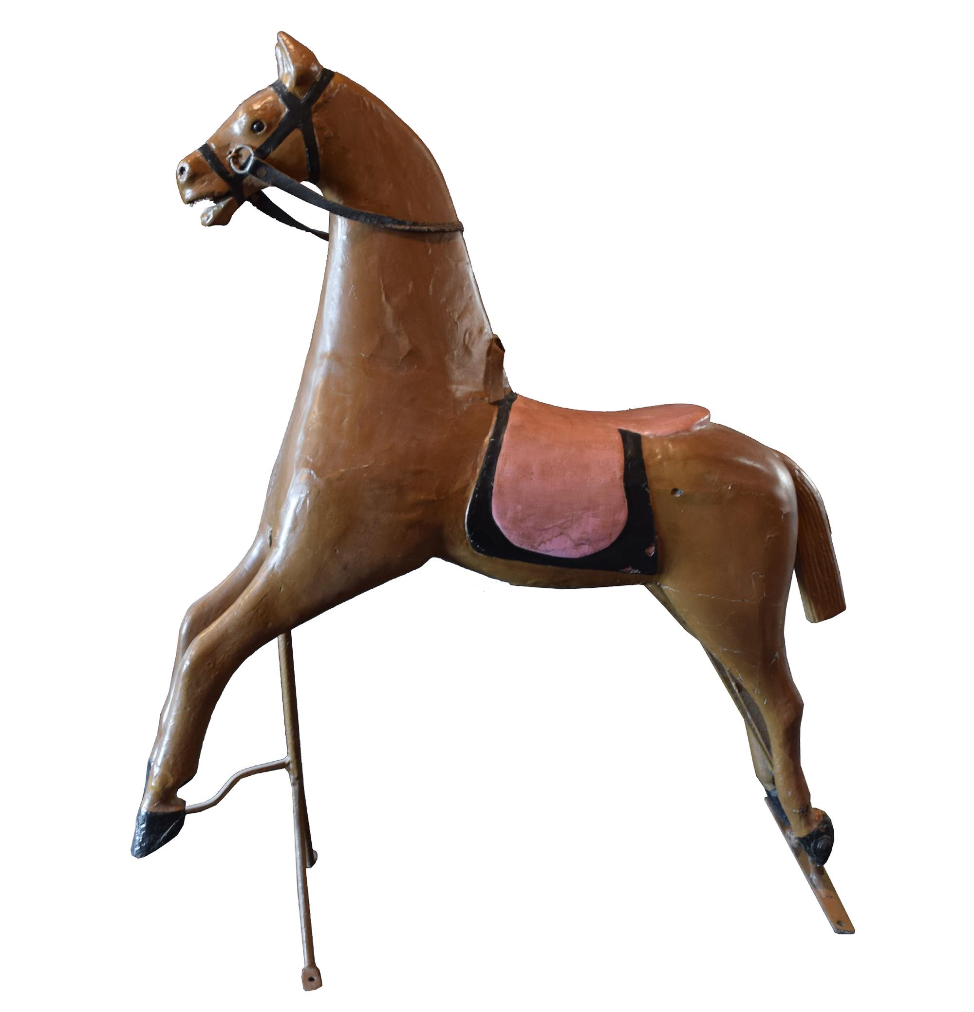 A Carved Wood Carousel Horse 46" W x 16" D x 54.5" H — Argentina, Early 20th Century