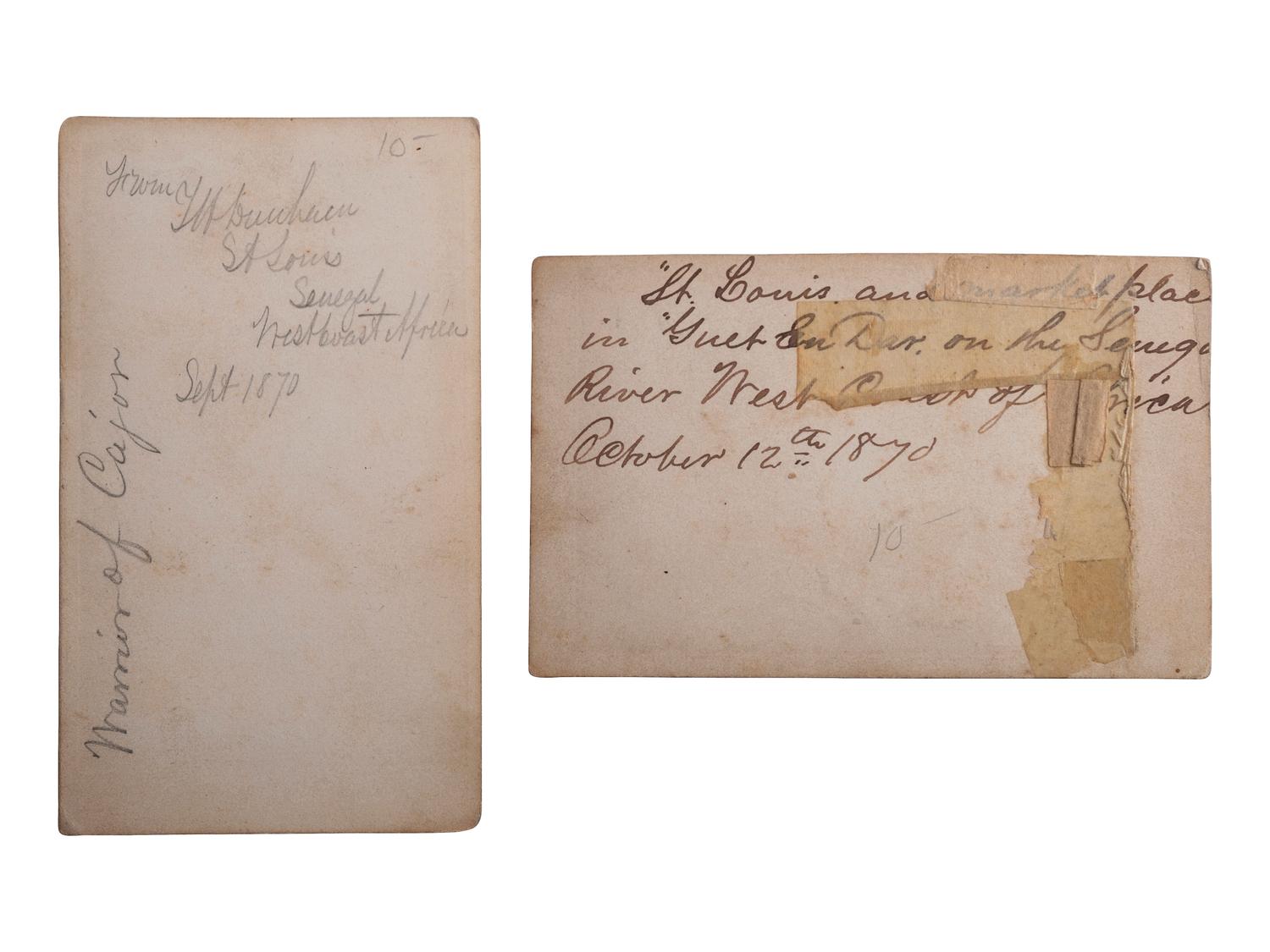 [EARLY PHOTOGRAPHY - AFRICAN]. A group of 4 CDVs featuring African subjects, including:
