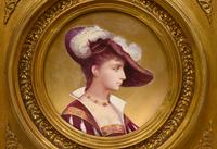 A Pair of French Porcelain Plaques in Giltwood Frames