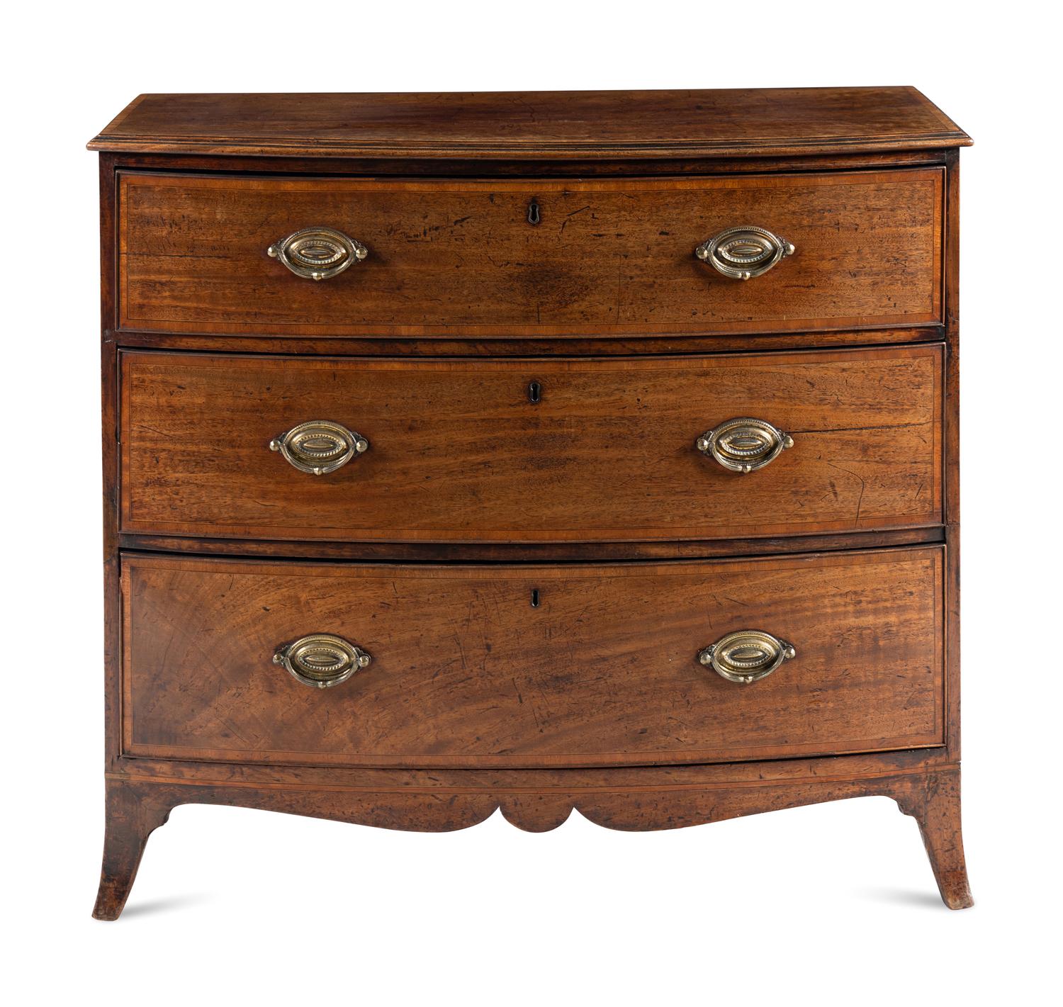 A George III Mahogany Bowfront Chest of Drawers