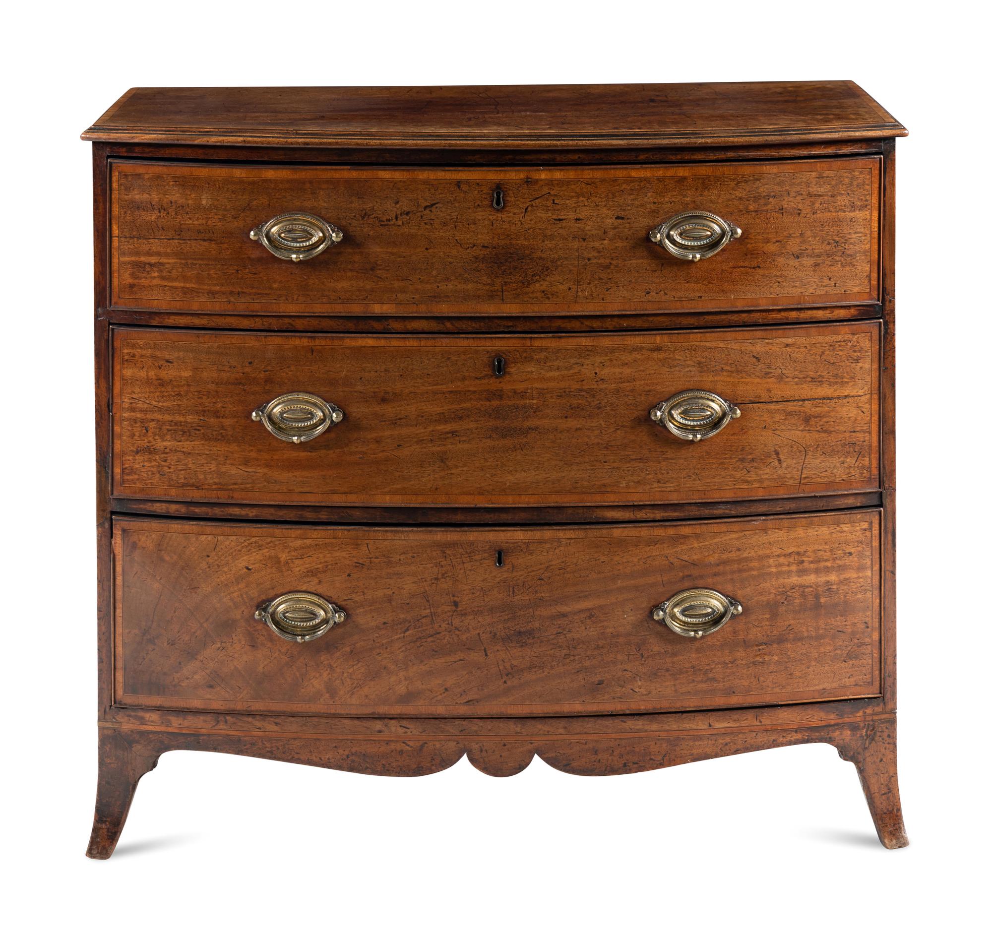 A George III Mahogany Bowfront Chest of Drawers