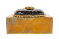 A Hardstone Veneered Brass Box