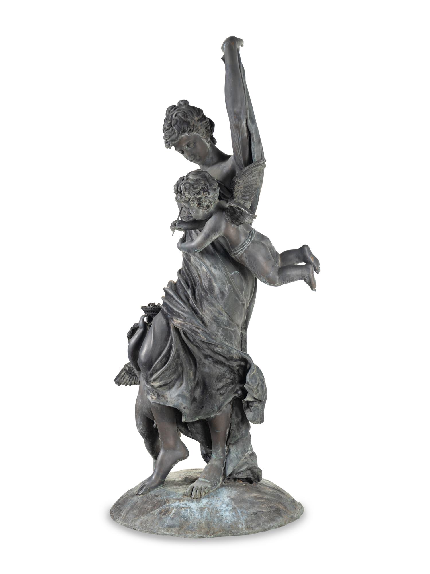 A Monumental Cast Metal Figural Group