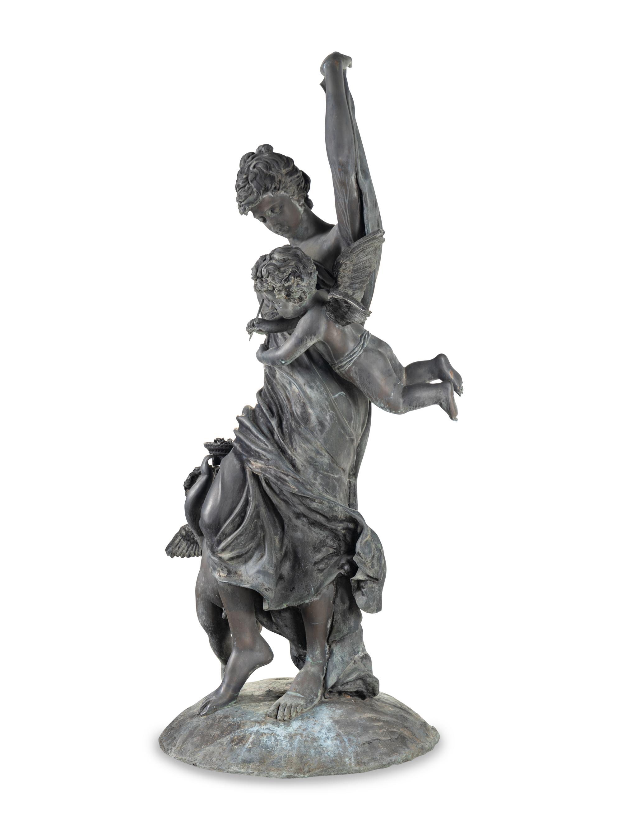 A Monumental Cast Metal Figural Group