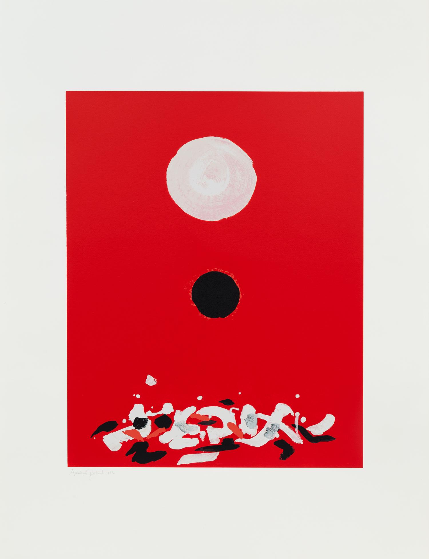 Adolph Gottlieb, (American, 1903-1974), A group of three works: Germination I, Pink Ground, and Black Field