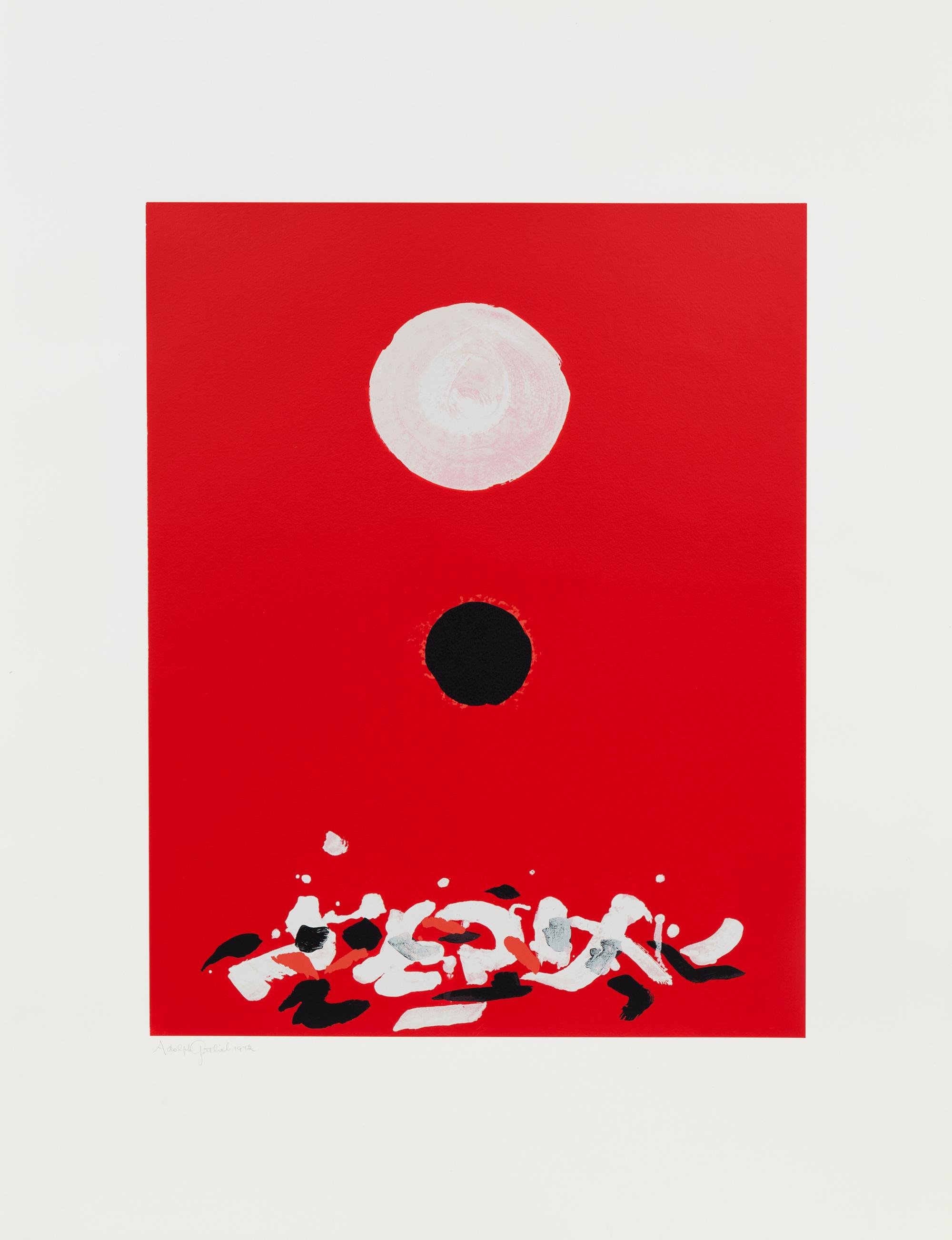 Adolph Gottlieb, (American, 1903-1974), A group of three works: Germination I, Pink Ground, and Black Field
