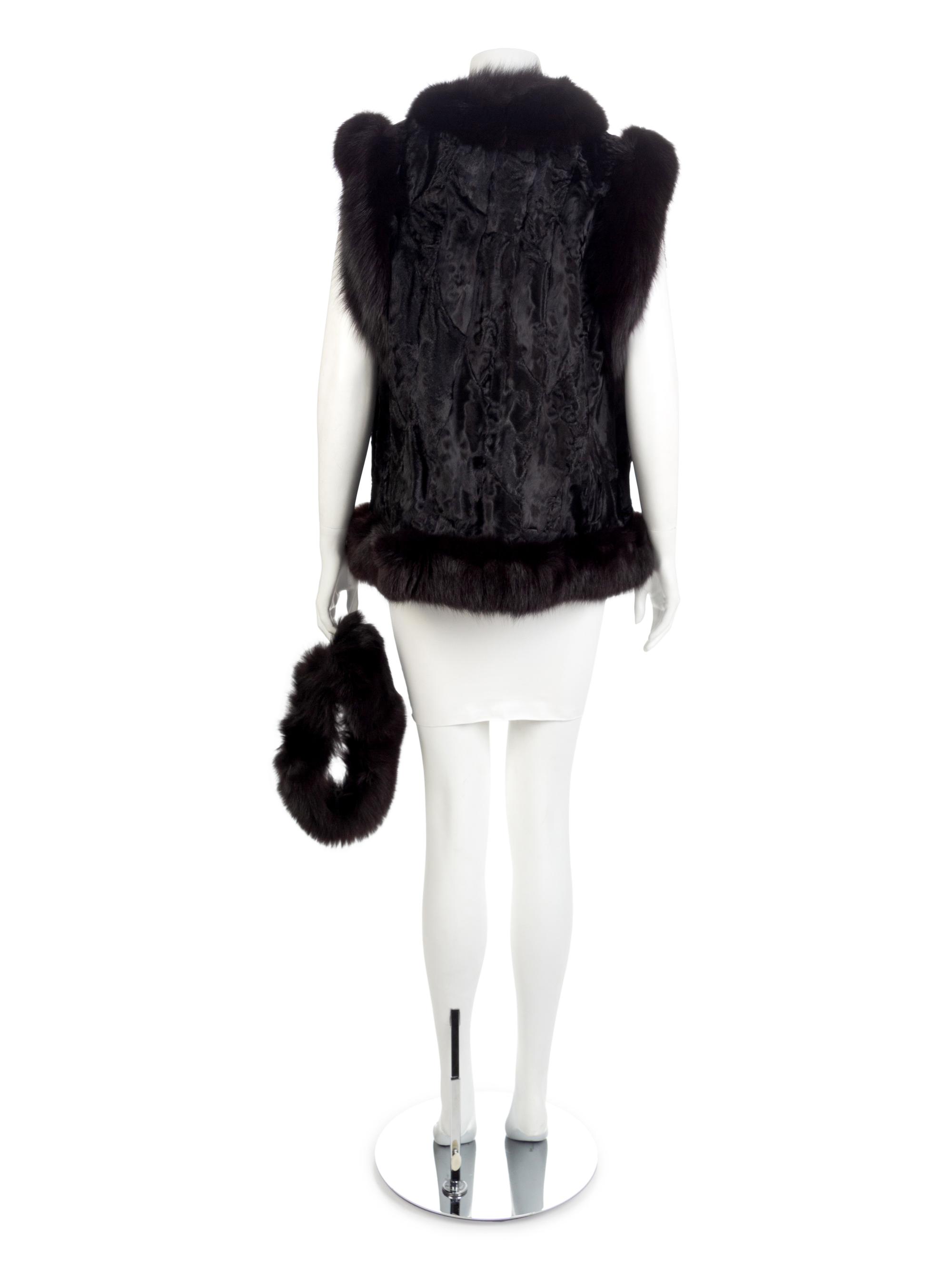 Sorbara Lambswool and Fox Vest and Headband, 1990-2000s