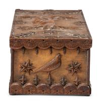 A Masonic Handshake and Bird Decorated Document Box