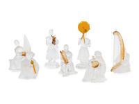 A Set of Seven Saint Louis Glass Musician Figures