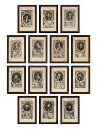 [ENGRAVINGS]. HOUBRAKEN, Jacobus (1698-1780). A group of 14 engraved portraits. London: John & Paul Knapton, ca. 1734-1752.