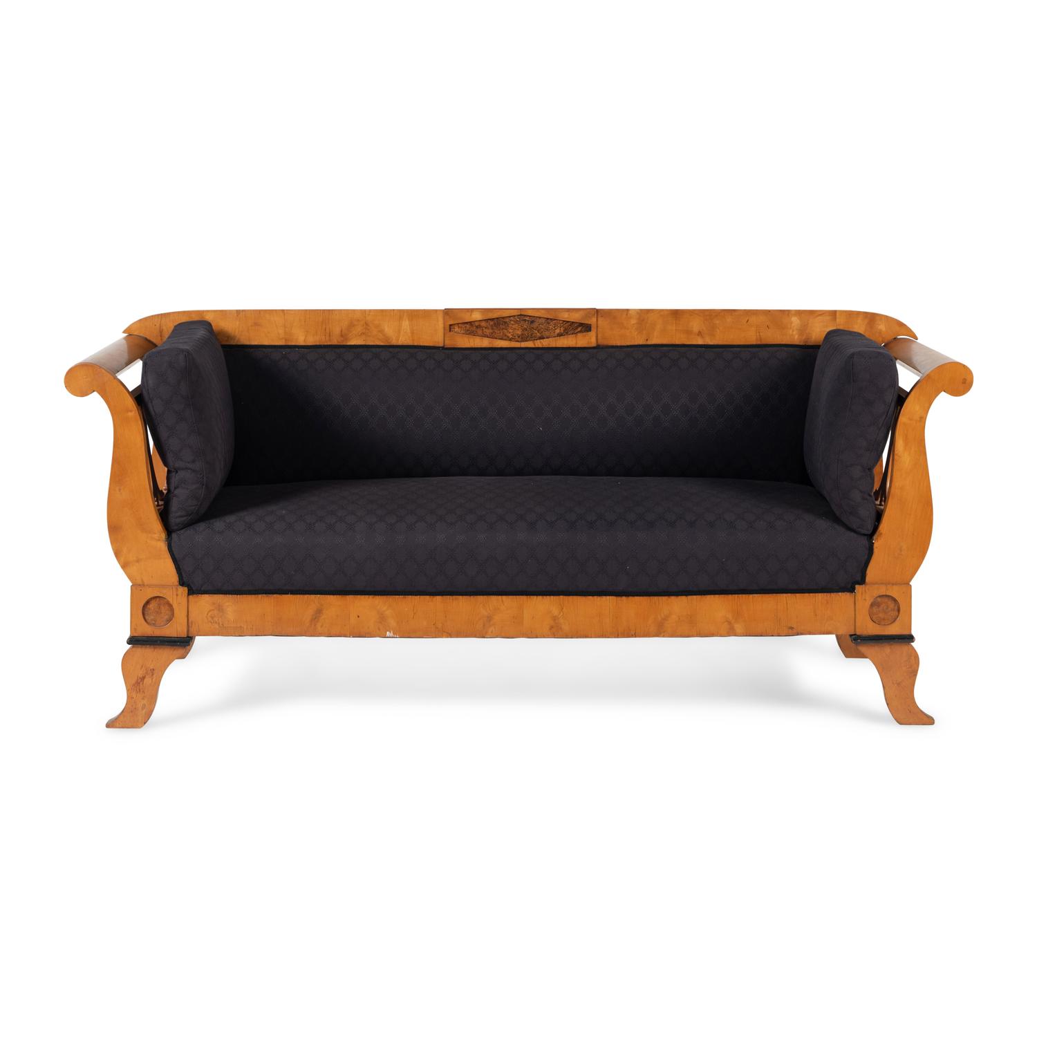 A Biedermeier Fruitwood Sofa