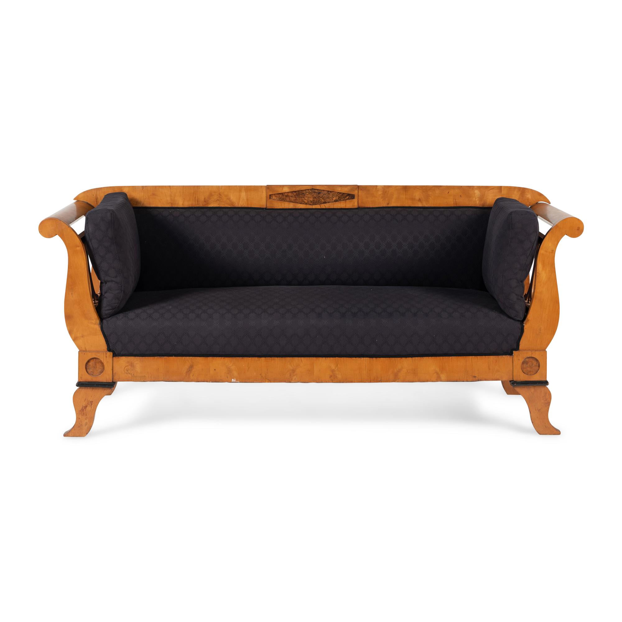 A Biedermeier Fruitwood Sofa