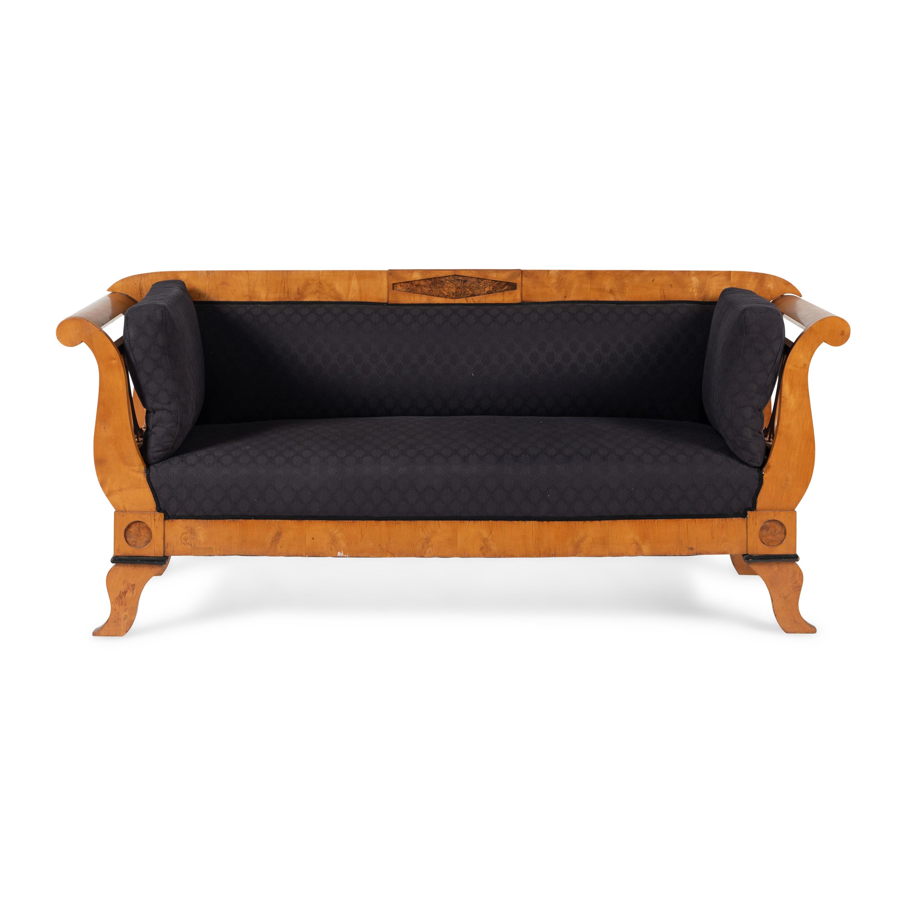 A Biedermeier Fruitwood Sofa