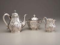 A Ball, Tompkins & Black Three-Piece Coin Silver Tea Service