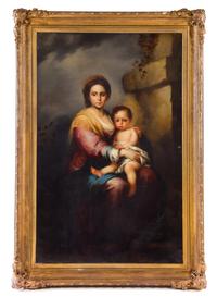 After Bartolome Esteban Murillo, (19th Century), Mother and Child Seated Before a Wall