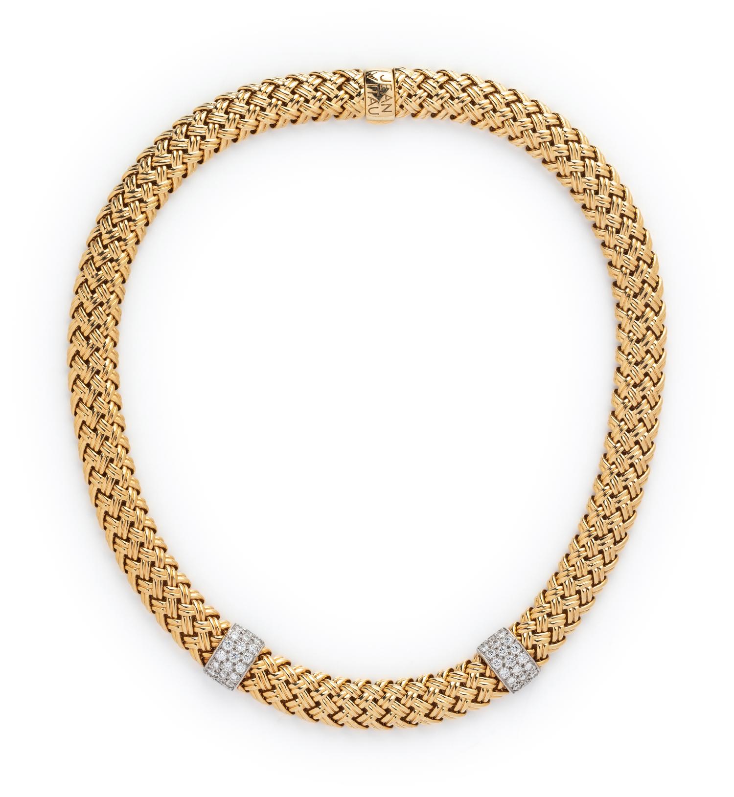 JEAN VITAU, YELLOW GOLD, PLATINUM AND DIAMOND NECKLACE