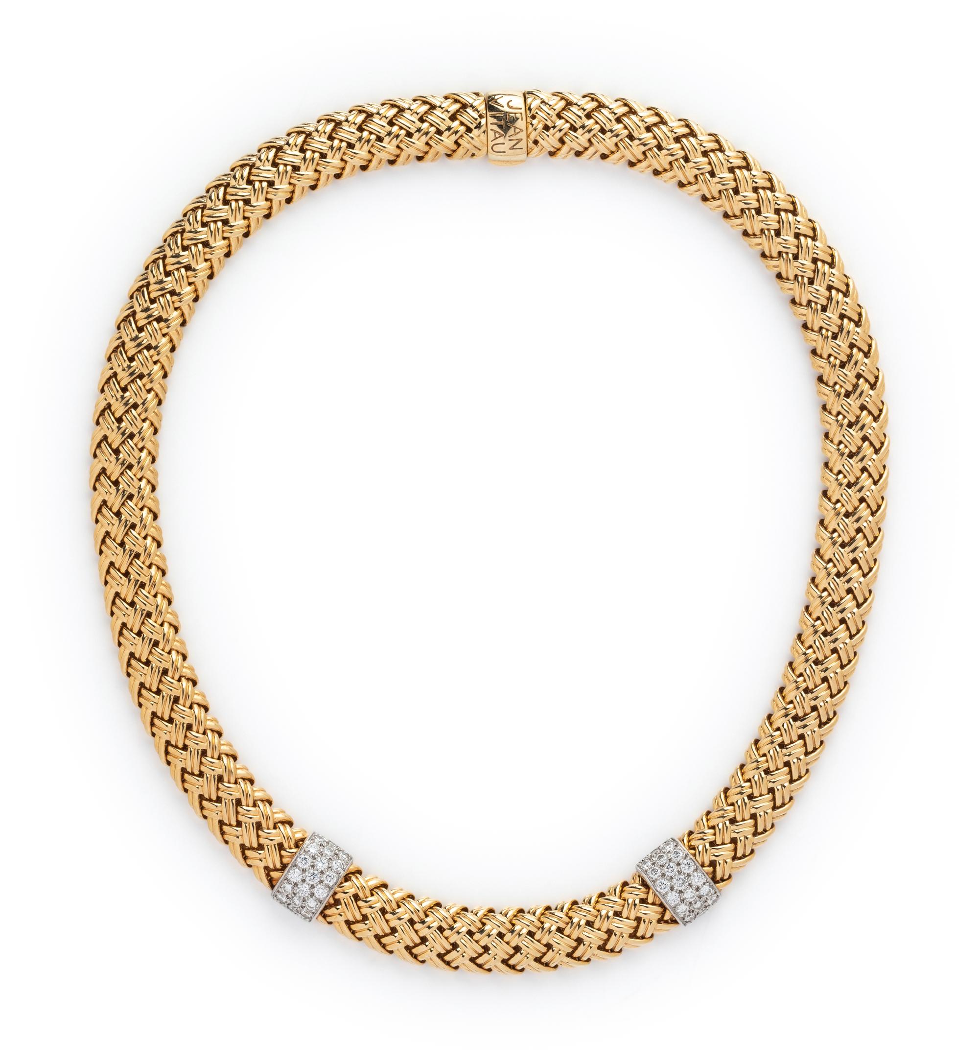 JEAN VITAU, YELLOW GOLD, PLATINUM AND DIAMOND NECKLACE