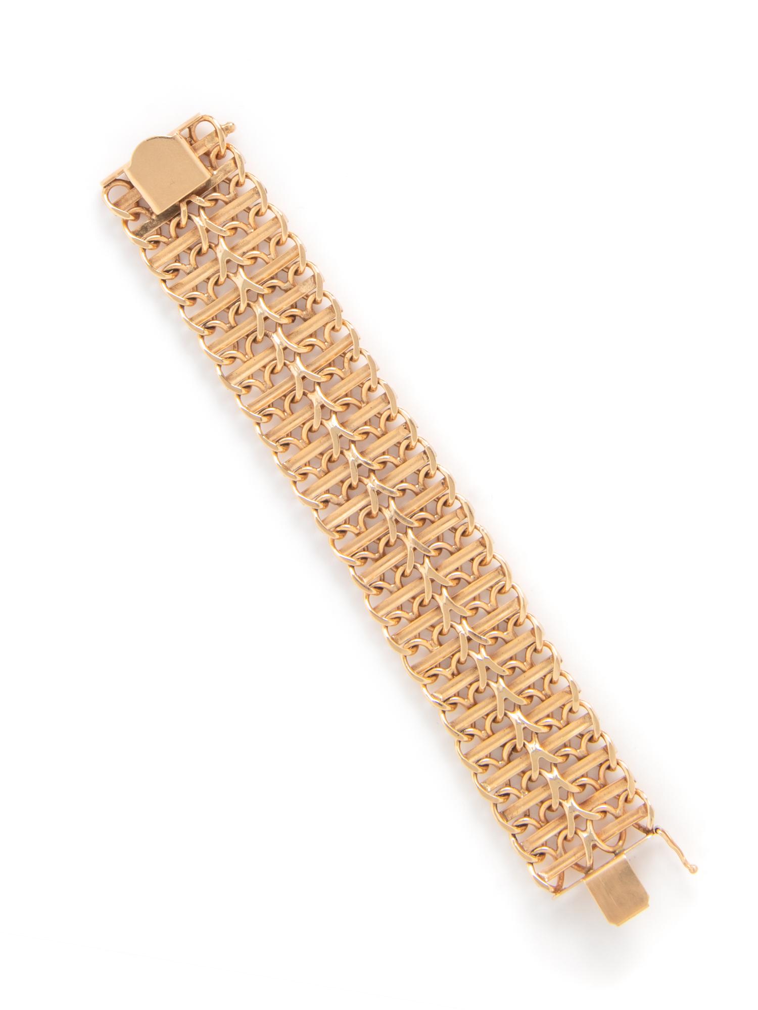 YELLOW GOLD FANCY LINK BRACELET