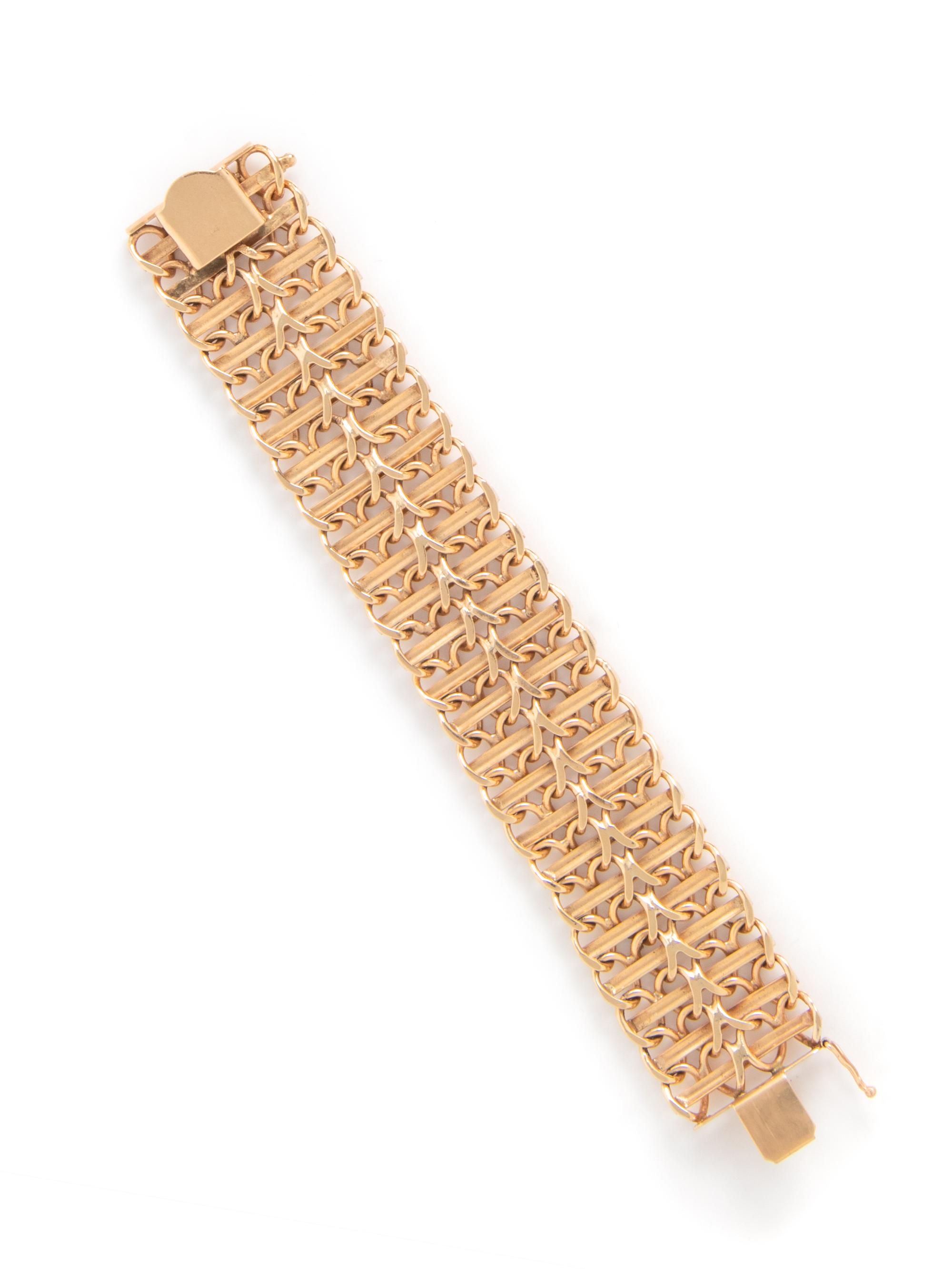 YELLOW GOLD FANCY LINK BRACELET