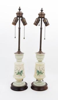 A Pair of Enameled Glass Vases Height 9 4/3 inches. — EARLY TO MID 20TH CENTURY
