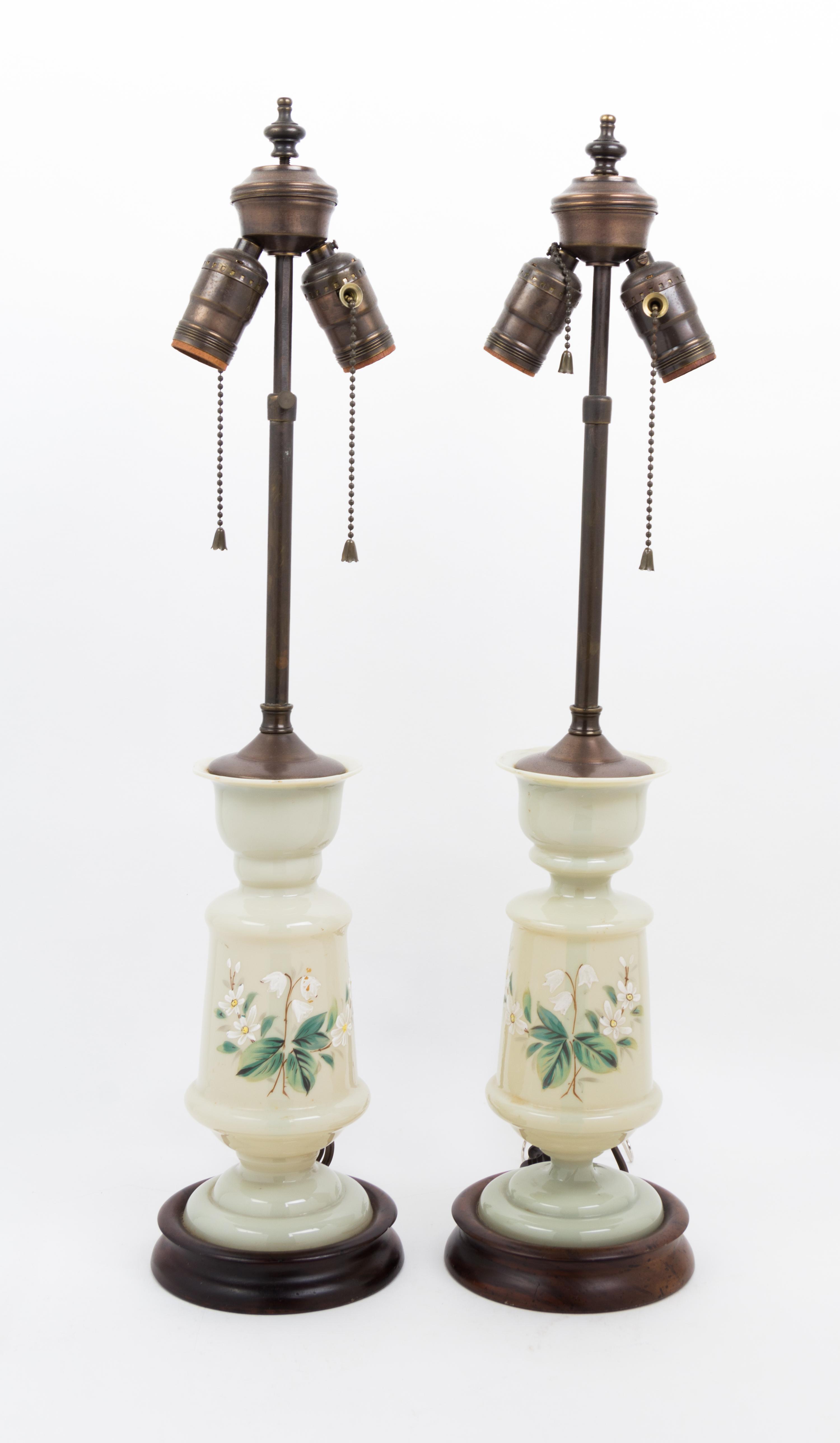 A Pair of Enameled Glass Vases Height 9 4/3 inches. — EARLY TO MID 20TH CENTURY