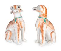 A Large Pair of Chinese Export Style Porcelain Figures of Dogs — 20TH CENTURY