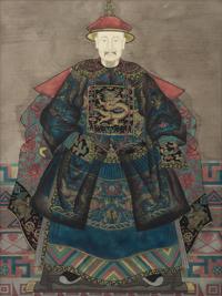 A Pair of Chinese Painted Ancestral Portraits