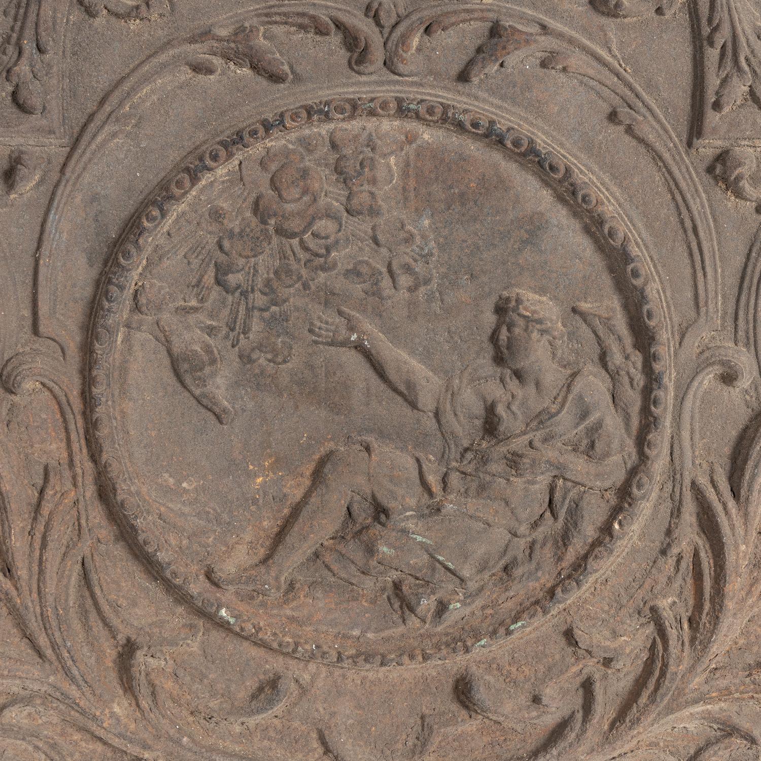 A French Cast Iron Fireback Panel
