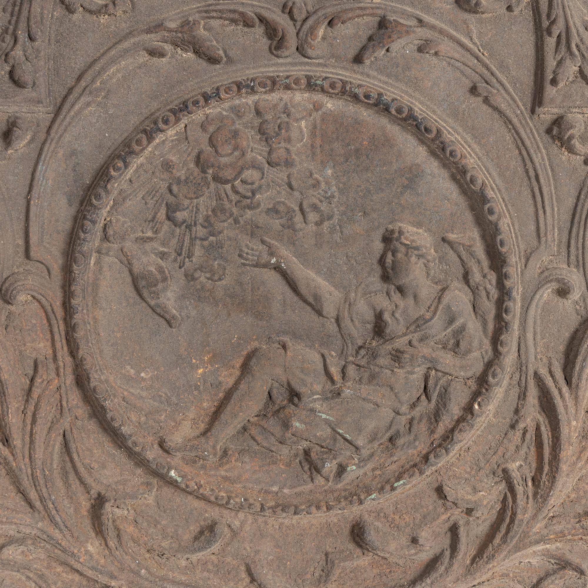 A French Cast Iron Fireback Panel