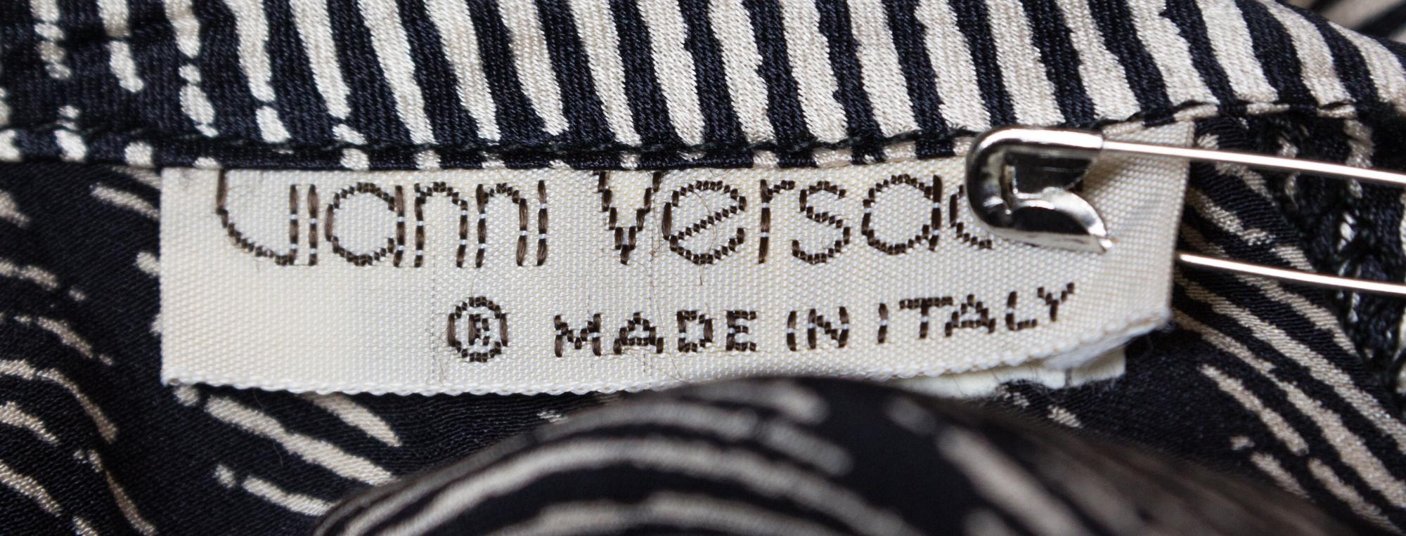 A Gianni Versace Black and Cream Silk Jumpsuit,
