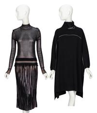 Ferragamo, Metallic Knit Dress & Knit Wool Cape
