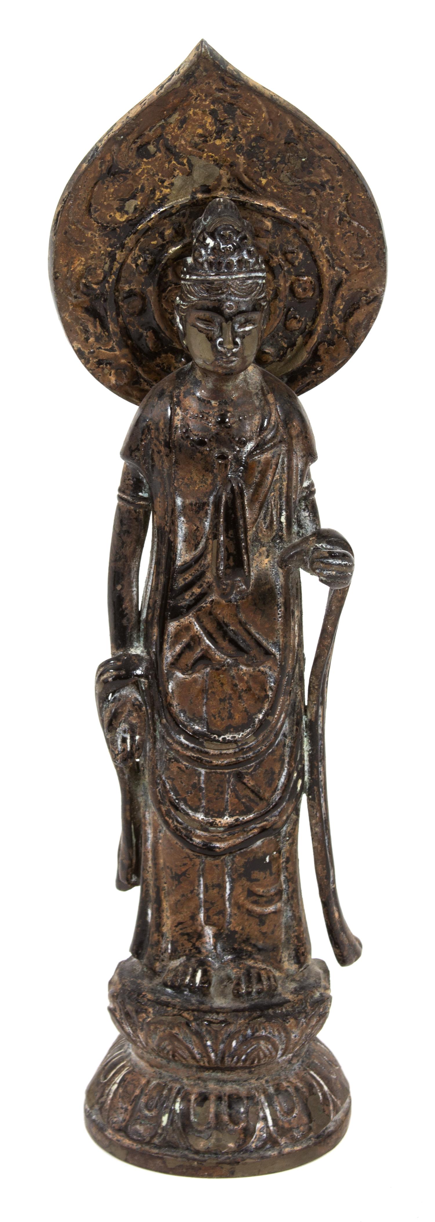 A Chinese Bronze Figure of Guan Yin Height 14 1/4 inches. — 19TH CENTURY