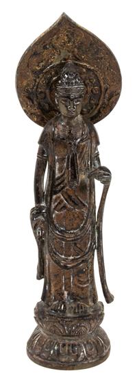 A Chinese Bronze Figure of Guan Yin Height 14 1/4 inches. — 19TH CENTURY