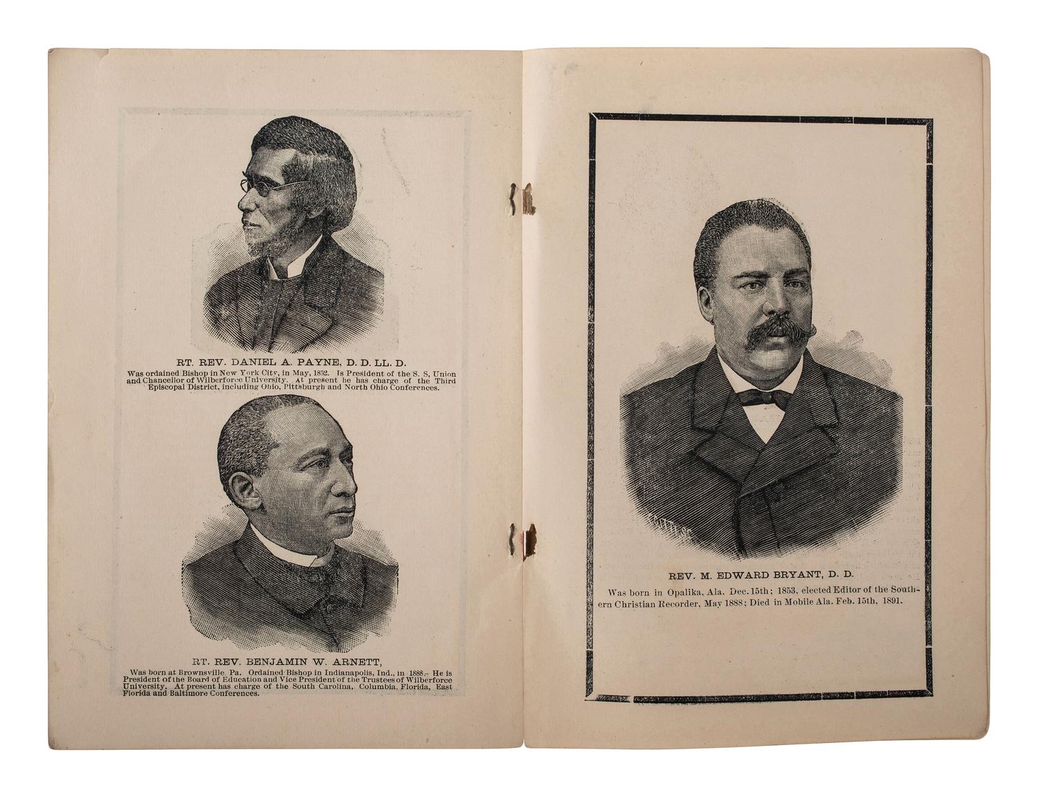 [AFRICAN AMERICANA - RELIGION]. A group of 8 items related to the American Methodist Episcopal Church (A.M.E.), incl. photograph and "Minutes" from conferences held in Pennsylvania and West Texas.