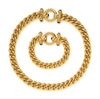 YELLOW GOLD AND SAPPHIRE NECKLACE AND BRACELET