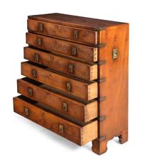 A Pair of Campaign Style Burlwood Chests