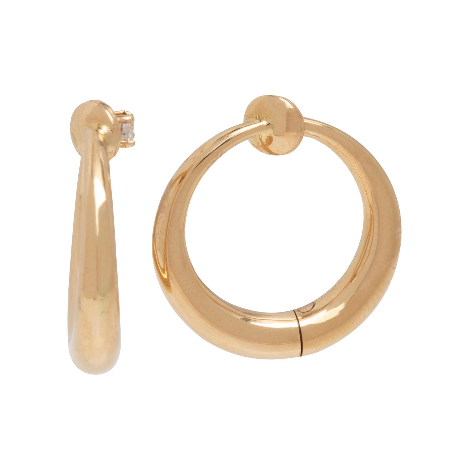 YELLOW GOLD AND DIAMOND EARCLIPS