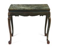 A Chinese Export Painted Center Table, Height 29 5/8 x width 34 x depth 23 1/4 inches.