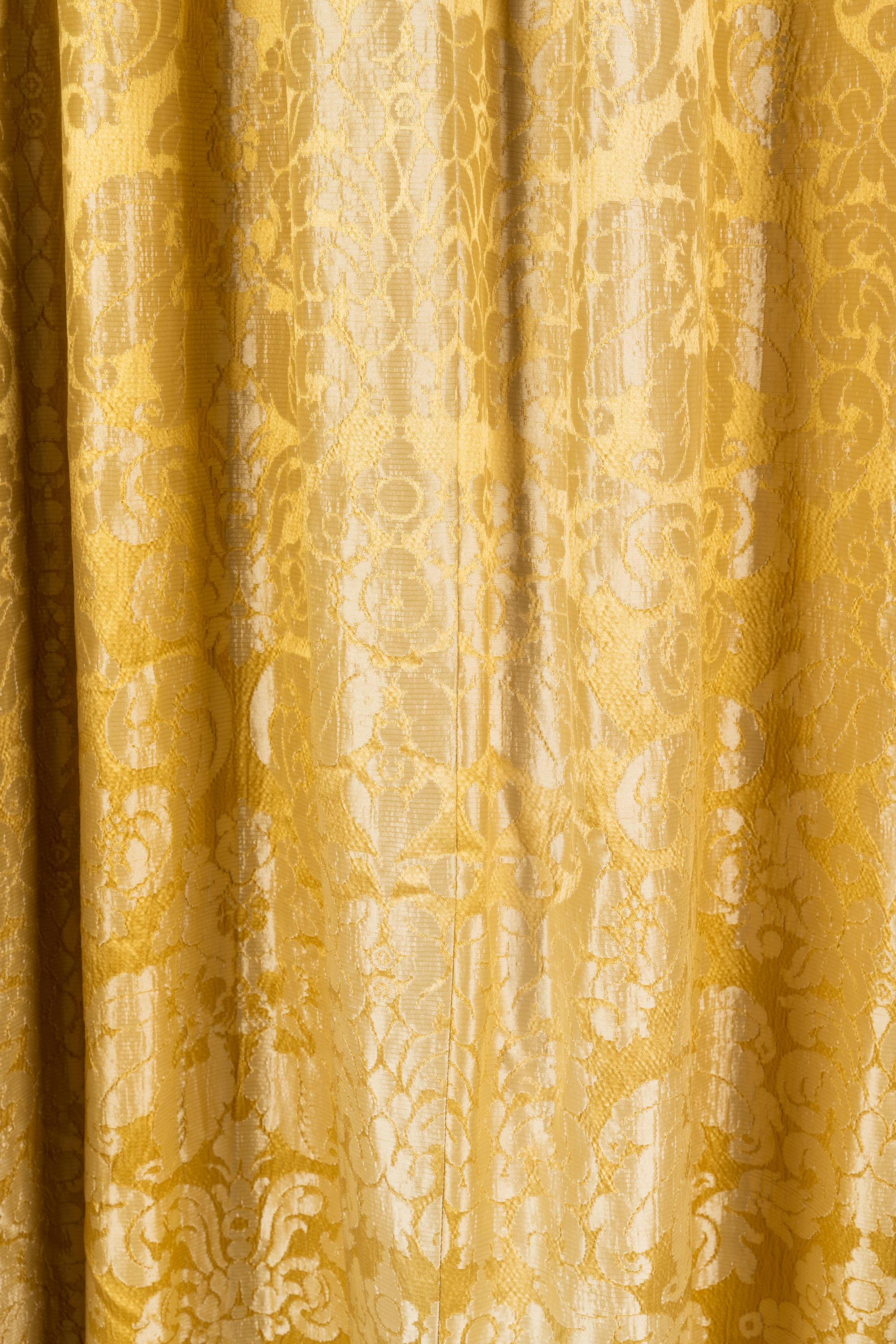 A Set of Six Scalamandré Silk Drapes