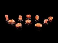 Ten Small Chinese Carnelian Agate Carvings