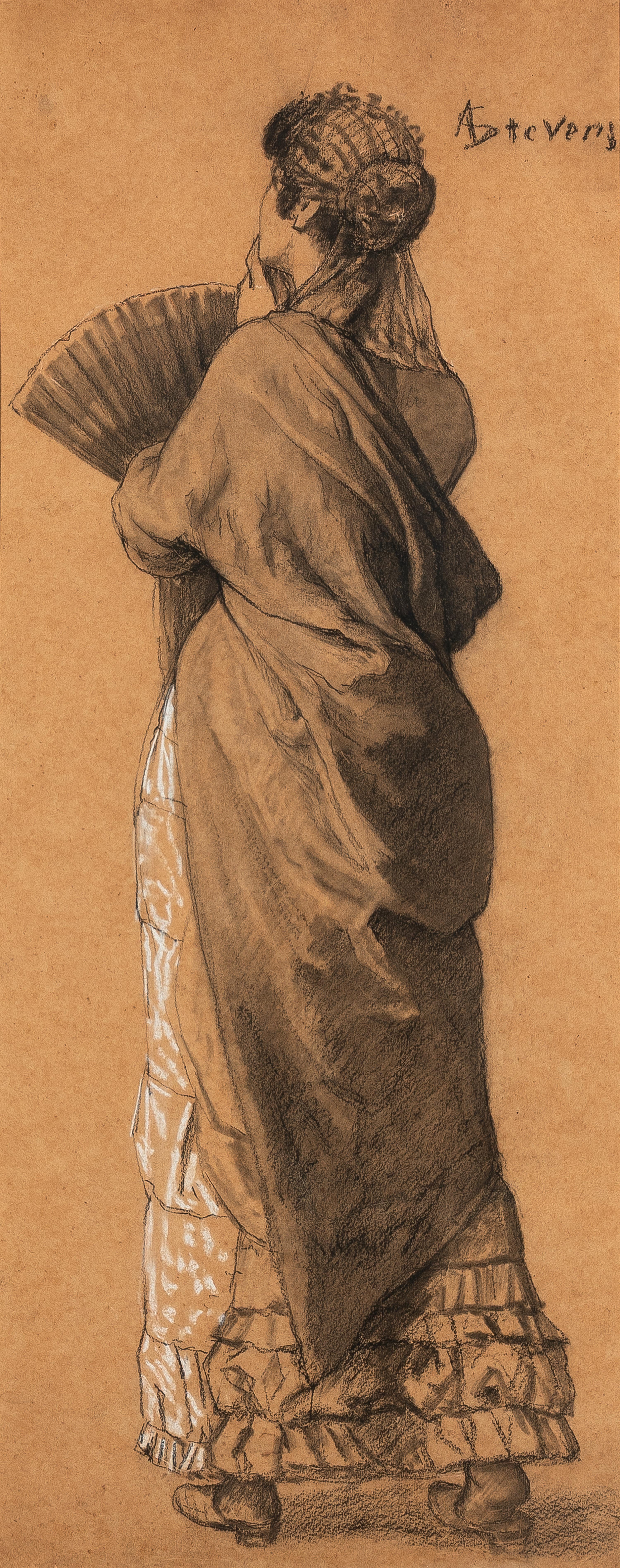 Attributed to Alfred Stevens (Belgian, 1823–1906) — Dame à l'Éventail