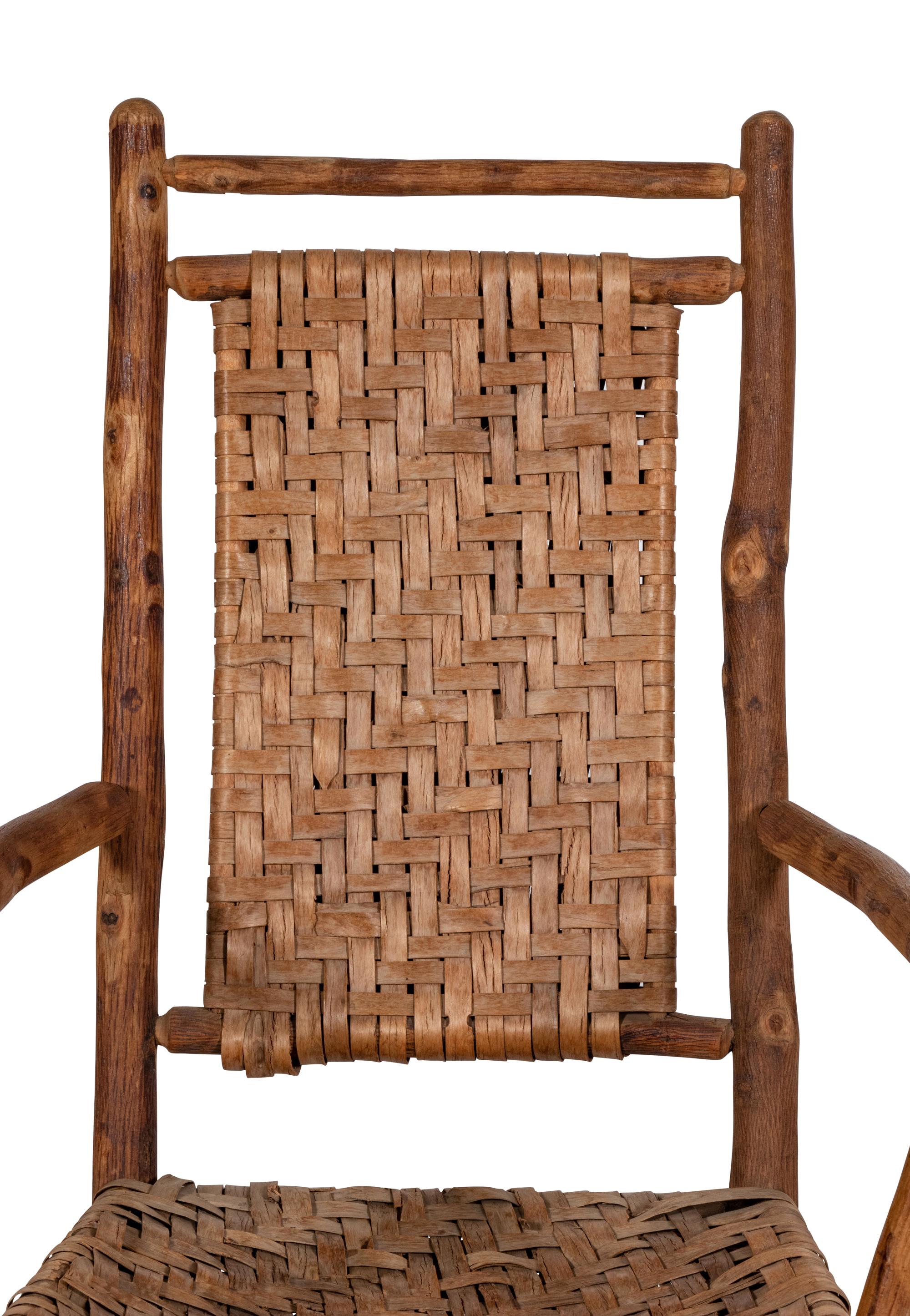 A Pair of Rustic Bentwood Rocking Chairs