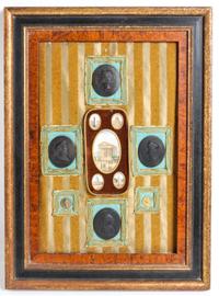 A Framed Group of Grand Tour Articles Framed: 18 x 13 1/4 inches. — 19TH CENTURY