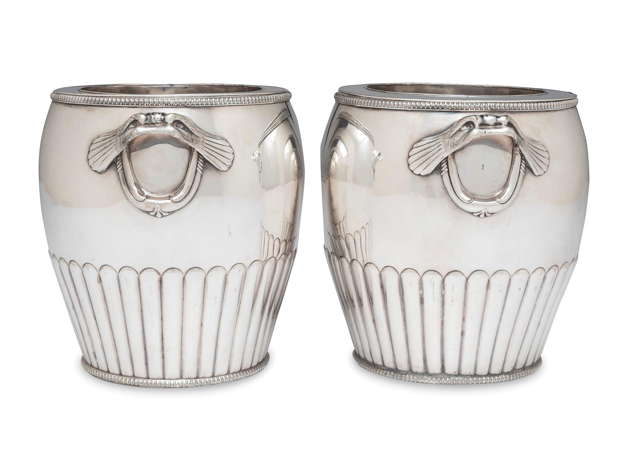 A Pair of Silver-Plate Champagne Buckets