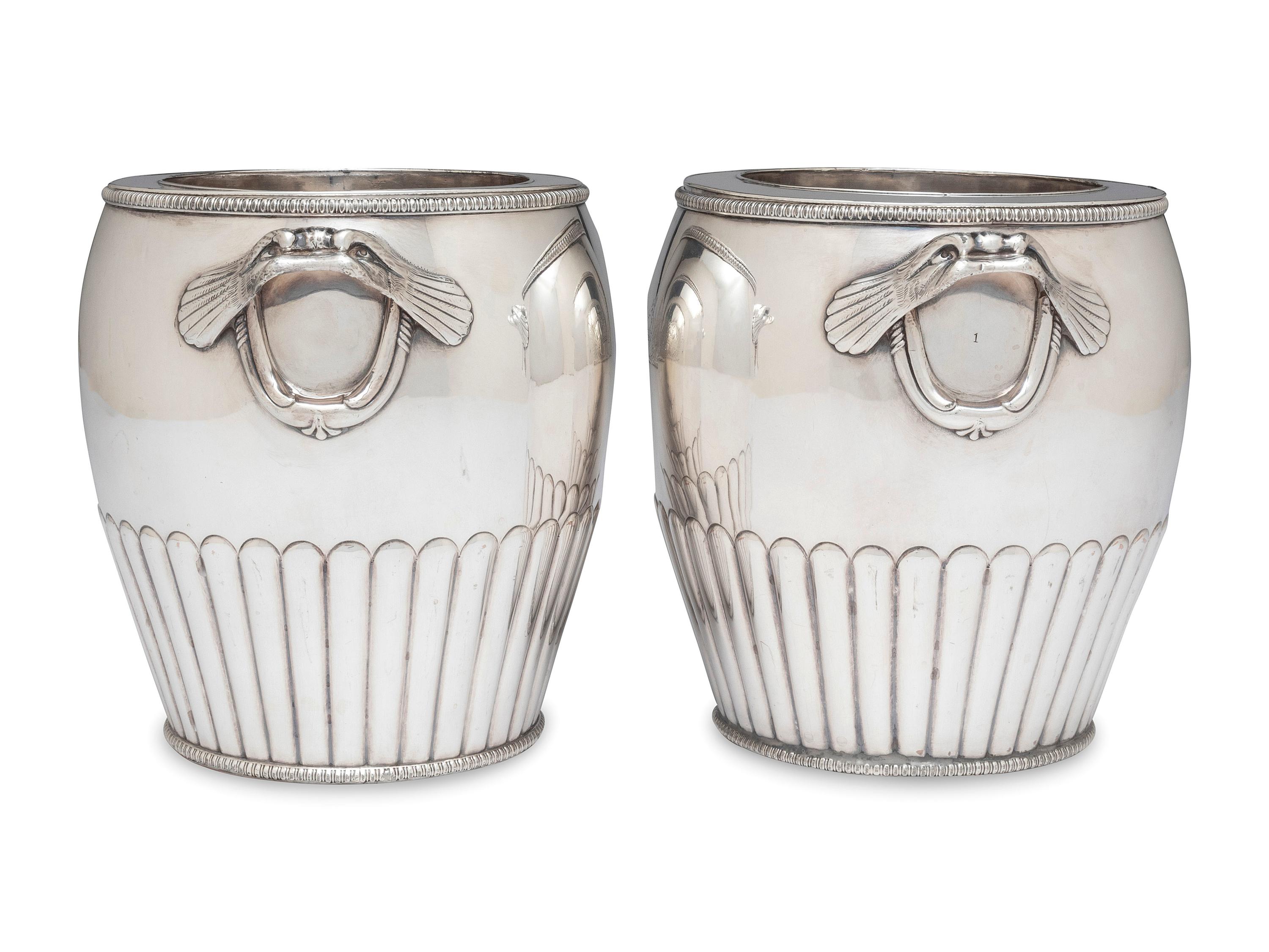 A Pair of Silver-Plate Champagne Buckets
