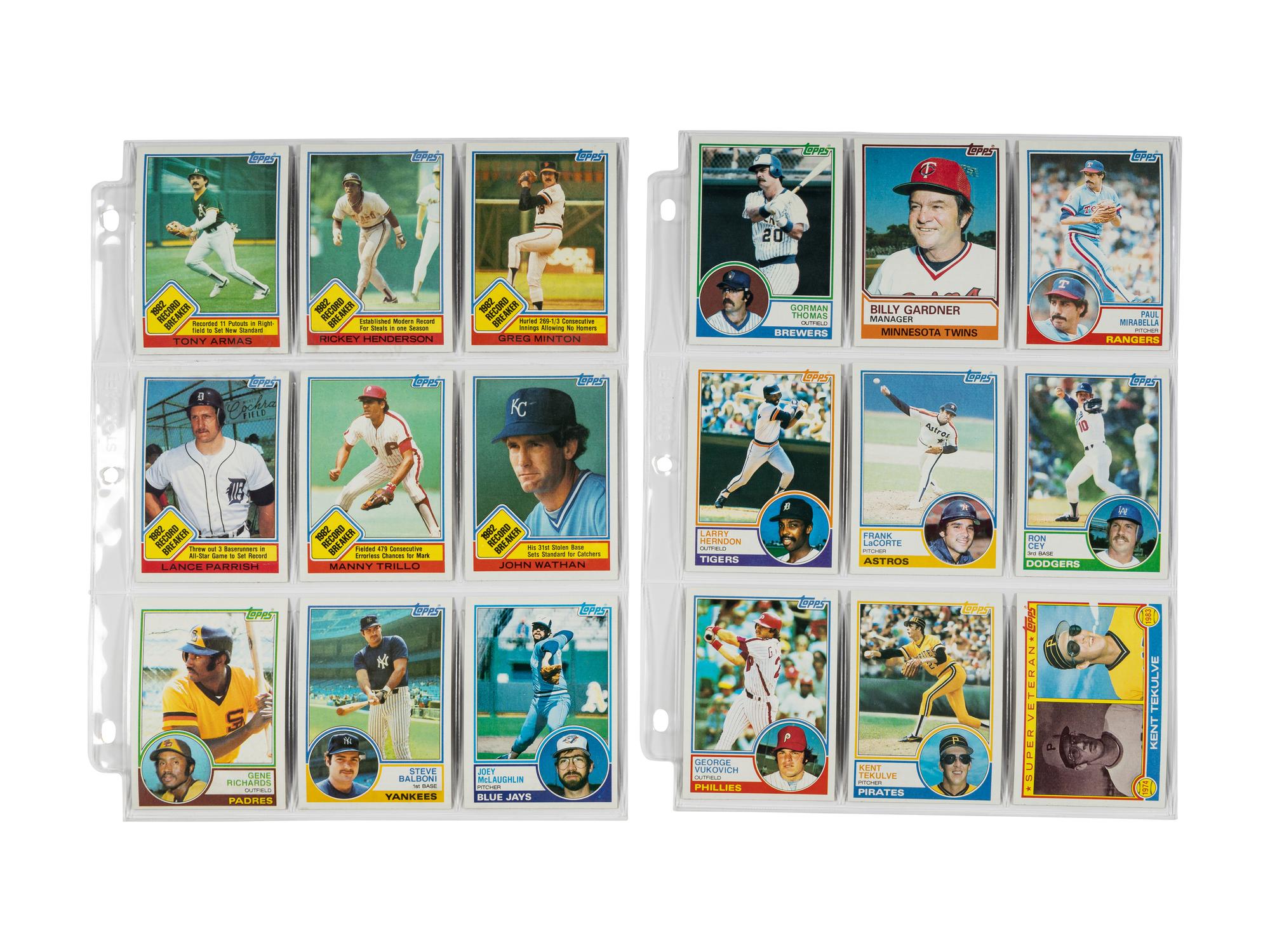 A Group of 1980, 1982 and 1983 Complete Sets of Topps Baseball Cards,