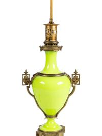 A French Opaline Glass Vase Mounted as Lamp