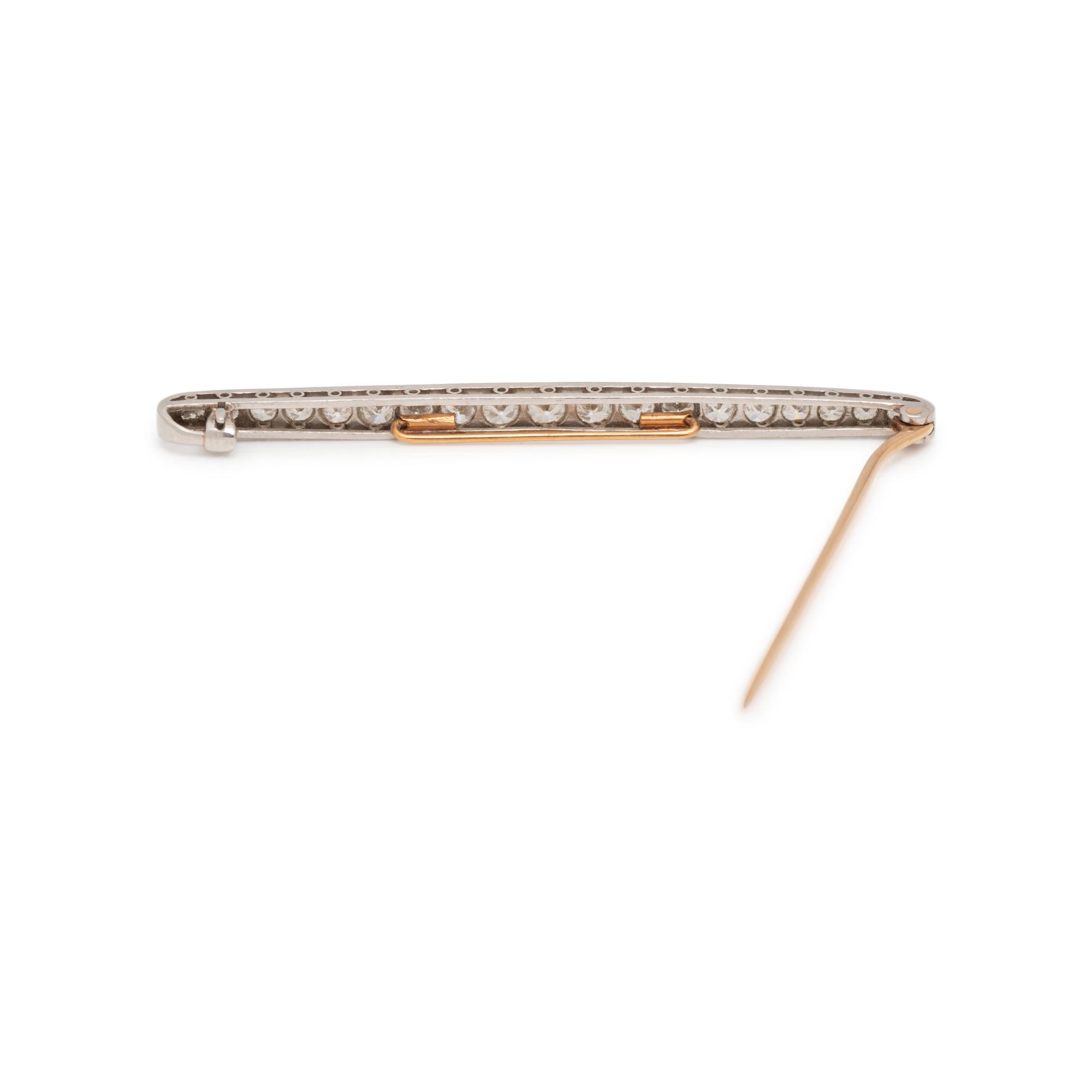 ANTIQUE, DIAMOND BAR BROOCH
