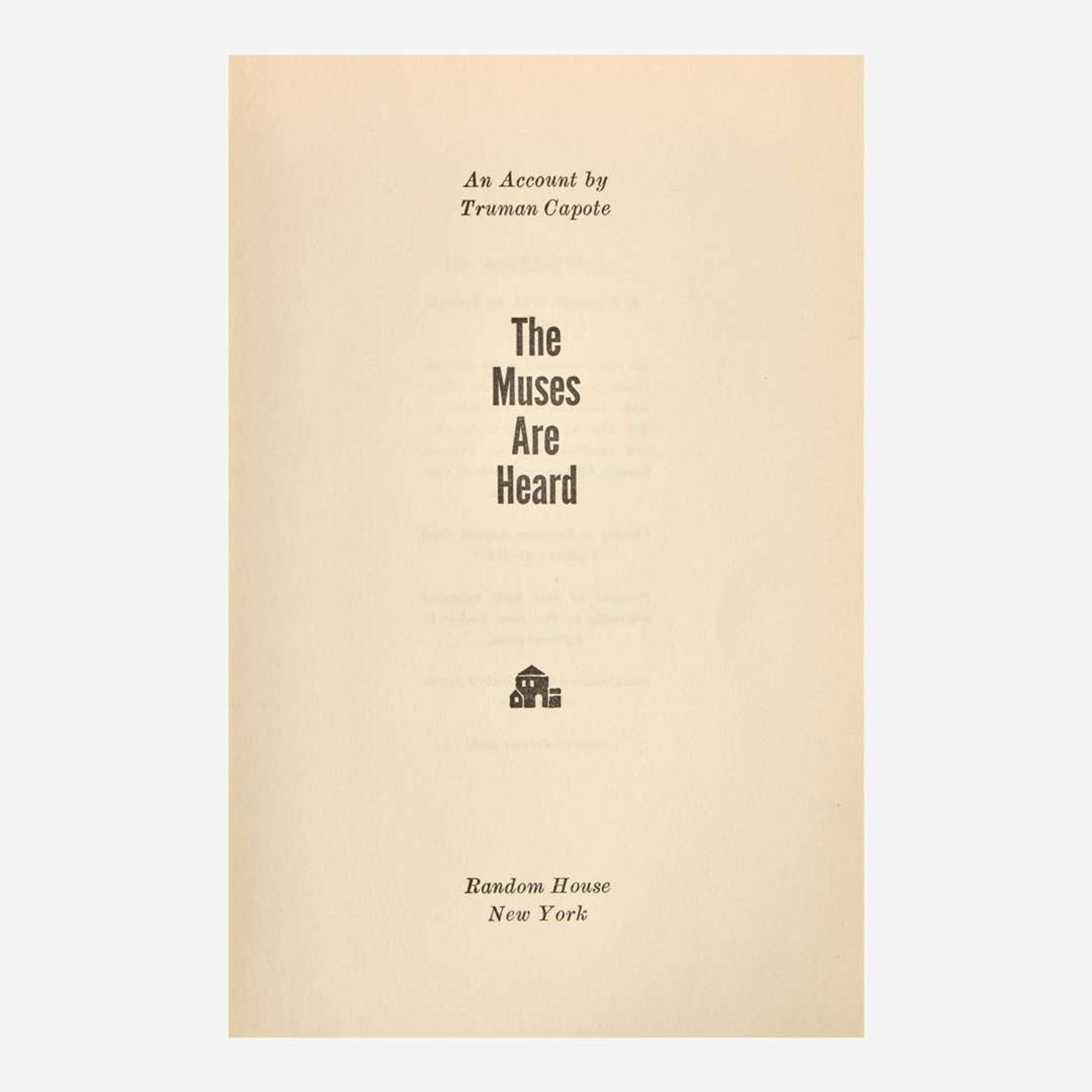 [Literature] Capote, Truman Group of 4 First Editions